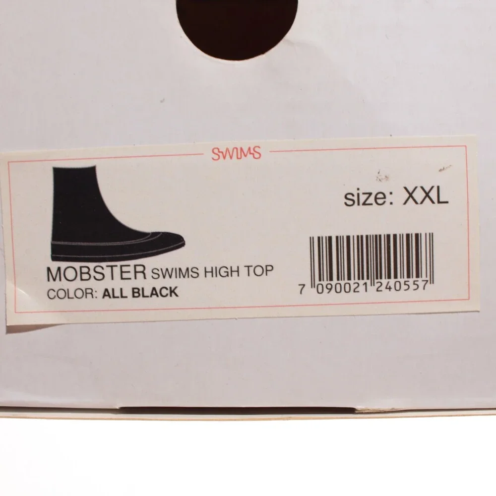 Swims NWB Mobster Zip Up Galoshes / Overboots Size XXL (US 11.5-13) Black Rubber